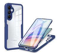 SEAHAI Transparente Funda para Samsung Galaxy A05S, con Protector de Pantalla Incorporado, Antigolpes Militar PC + TPU Bumper Silicona Anti-caída Carcasa Cubierta. Azul