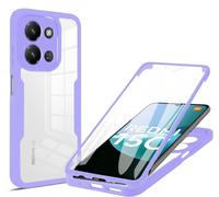 SEAHAI Transparente Funda para Xiaomi Redmi 15C 5G/4G/POCO C85, con Protector de Pantalla Incorporado, Antigolpes Militar PC + TPU Bumper Silicona Anti-caída Carcasa Cubierta - Morado