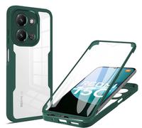 SEAHAI Transparente Funda para Xiaomi Redmi 15C 5G/4G/POCO C85, con Protector de Pantalla Incorporado, Antigolpes Militar PC + TPU Bumper Silicona Anti-caída Carcasa Cubierta - Verde