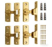 Seahelms Pestillo de puerta abatible de 90/180 grados, cerradura de puerta de granero resistente con diseño de ángulo recto, pestillo de puerta corredera de seguridad de aleación de aluminio para