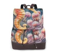 Seahorse Medusa - Mochila de viaje para mujer, mochila casual, mochila de cuero estampada para mujer para el trabajo