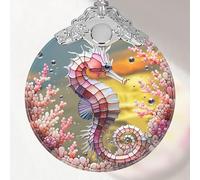 Seahorse Stained Glass Ornament - Christmas Tree Decor