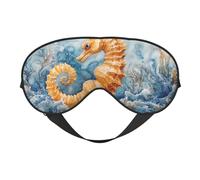 Seahorses are On The Seaweed - Antifaz para dormir con correa ajustable, cómoda cubierta para los ojos para viajes, yoga, siestas, dormir y relajarse