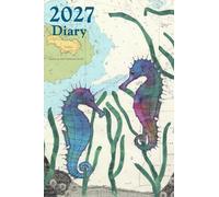 Seahorses at Plymouth Devon A6 2027 pocket diary daily planner journal - coastal nautical designs sewn onto old sea charts maps | Week to view