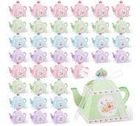 Seajan 48 cajas de regalo para fiesta de té, cajas de regalo para fiestas de té, cajas de regalo de tetera, decoraciones de fiesta de té para cumpleaños, boda, novia, baby shower, fiesta de té, 4