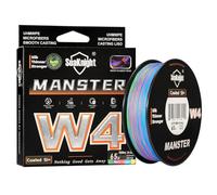 Seaknight W4 Línea Trenzada 4 Hilos 300M/500M, PE Multifilamento Super Suave para Carpa, Doble Recubrimiento Anti-UV/Agua Salada para Pesca en Mar 15-100LB