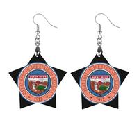 Seal of Arizona1 - Pendientes colgantes de madera para mujer, diseño de gota, Love, Madera, Sin piedra preciosa