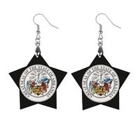 Seal of Arkansas - Pendientes colgantes de madera para mujer, diseño de gota, Love, Madera, Sin piedra preciosa