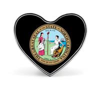 Seal of North Carolina - Broche de corazón para solapa, corbata, vestido, accesorios, boda, cumpleaños, para hombres y mujeres, Love form, Metal