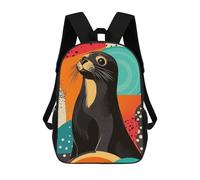 Seal Pop Art Playful Seal Illustration Vibrant Seal Pop Art Design Mochilas Infantiles Escolares Impresas En 3D, Mochilas Para Niños, Mochilas De Viaje Para Niños Y Niñas, Mochilas Escolares Para Ni