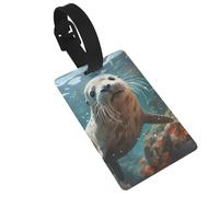 Seal Pup en etiquetas de equipaje de agua. Duradero y elegante, este accesorio de viaje unisex hace que sea fácil identificar tu equipaje.