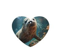 Seal Pup In Water - Ambientadores para coche, 4 unidades, en forma de corazón, para colgar, aromaterapia, ambientadores perfumados para dormitorio y baño