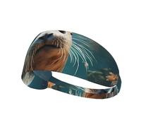 Seal Pup in Water - Diadema deportiva elástica, unisex, absorbe la humedad y elimina el exceso de sudor, adecuada para deportes como fútbol, correr, yoga, etc.