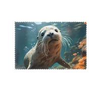 Seal Pup in Water - Juego de 6 manteles de mesa resistentes a altas temperaturas, fáciles de limpiar, aislados al calor, adecuados para reuniones familiares