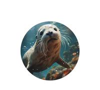 Seal Pup In Water Pattern - Ambientadores para coche, 4 unidades, forma redonda, para colgar, aromaterapia, ambientadores perfumados para dormitorio y baño