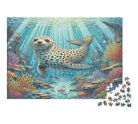 Seal Puzzle for Adults & Kids Seal Mermaid in Ocean 1000Pc Educational Games for Wall Decor 52x38cm/1000pcs