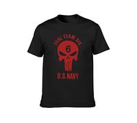 Seal Team Six Us Navy Mens Black T-Shirt Graphic Tee Printed Unisex Shirt, Negro , 3XL