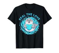 Seal The Love Adorable diseño de Sello de corazón Camiseta