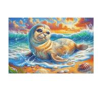 Seal Wave Puzzle 1000 Piezas Decoración De Sala Rompecabezas para Adultos 3D DIY Creativo Desafío Intelectual Juguete EduGatoivo 1000 PCS