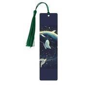Seal Whale Pulpo Fish Print Accesorios de lectura para marcadores de madera, marcadores únicos para libros de tapa dura, diarios