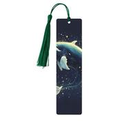Seal Whale Pulpo Fish Print Accesorios de lectura para marcadores de madera, marcadores únicos para libros de tapa dura, diarios