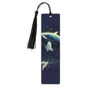 Seal Whale Pulpo Fish Print Accesorios de lectura para marcadores de madera, marcadores únicos para libros de tapa dura, diarios