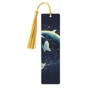 Seal Whale Pulpo Fish Print Accesorios de lectura para marcadores de madera, marcadores únicos para libros de tapa dura, diarios