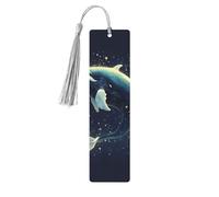 Seal Whale Pulpo Fish Print Accesorios de lectura para marcadores de madera, marcadores únicos para libros de tapa dura, diarios