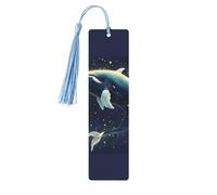 Seal Whale Pulpo Fish Print Accesorios de lectura para marcadores de madera, marcadores únicos para libros de tapa dura, diarios