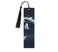 Seal Whale Pulpo Fish Print Accesorios de lectura para marcadores de madera, marcadores únicos para libros de tapa dura, diarios