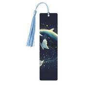 Seal Whale Pulpo Fish Print Accesorios de lectura para marcadores de madera, marcadores únicos para libros de tapa dura, diarios