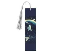 Seal Whale Pulpo Fish Print Accesorios de lectura para marcadores de madera, marcadores únicos para libros de tapa dura, diarios
