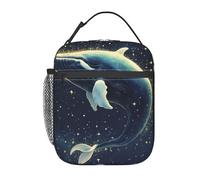 Seal Whale Pulpo Fish Print - Bolsa de almuerzo con aislamiento elegante, reutilizable, fácil de llevar, camping, senderismo, rutina diaria
