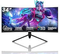 Sealan 34 Inch Curvo Monitor 4K FHD 3440 x 1440p 165Hz 1500R Screen 99% sRGB Home Office Gaming Computer Monitor Sync Visual Experience for Work & Play Support Wall Mount Install