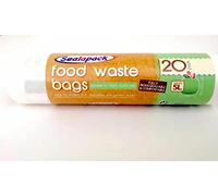 Sealapack 2 bolsas de basura compostables biodegradables bolsas de basura de 5 l para cocina, respetuoso con el medio ambiente, bolsas de basura transparentes, 20 unidades