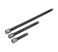 Sealey 1cmSq Drive Wobble Rígido Extensión Barra Set 3pc Black Series AK7691