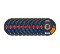 Sealey 80Grit Solapa Discos Oxido de Aluminio 115mm 22mm Bore - Paquete De 10
