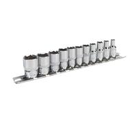 Sealey AK2670 Enchufe Set 11pc 0.6cm Cuadrado Conducir 6pt Walldrive Imperial