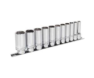 Sealey ak2743 Socket Set 11pc 3/8 "SQ 6pt de bloqueo de disco de profundidad Imperial