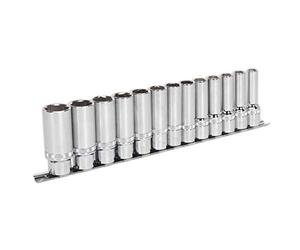 Sealey Ak2745 - Juego de llaves de vaso (13 unidades, 1/5.1 cm, bloqueo profundo, 6 puntos, métrico)