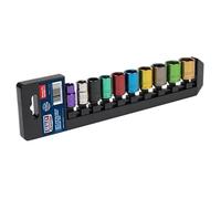 Sealey ak285d Multicolor de llaves 10pc 3/8 "SQ Drive 6PT de profundidad WallDrive® Métricas
