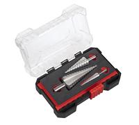 Sealey AK4746 HSS 4341 - Juego de brocas escalonadas, 3 piezas, doble flauta