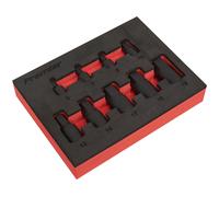 Sealey AK5525 bajo Perfil Impacto Hexagonal Set Llave Vaso 0.6cm & 1cm Sq Dr.