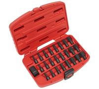 Sealey AK5612 Impacto Trx-Estrella/ Hexagonal/ Eje Nervado Set 25pc 1.3cmSq