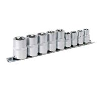Sealey AK617 Trx-Estrella Enchufe Set 9pc 1cm Y 1.3cmsq Drive E10-14 Y E16-24