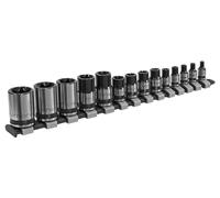 Sealey AK618B TRX-Star - Juego de llaves de vaso (1/4,3/8,1/2", Sq Dr E4-E24, serie Blk, 14 piezas)