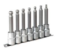 Sealey AK622 Hexagonal Ball End Set Llave Vaso 7pc 100mm 1.3cmsq Unidad Métrica