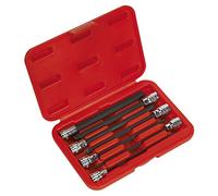 Sealey ak62255 hexagonal Socket Bit Set 7pc 3/8 "cuadrada 150 mm Métricas