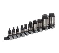 Sealey AK6229B Hexagonal Set Llave Vaso 10pc Stubby 0.6cm, 1cm, 1.3cmSqDrive Blk