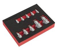 Sealey AK6244 - Juego de 10 brocas hexagonales para destornillador cuadrado (1/4", 3/8 y 1/2")